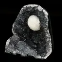Botryoidal Stellerite in MM Quartz geode Free Standing Natural Mineral Specimen - image 2