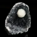 Botryoidal Stellerite in MM Quartz geode Free Standing Natural Mineral Specimen - image 3