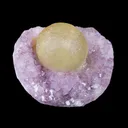 Botryoidal Yelllow Fluorite on Amethyst – Natural Mineral Specimen - image 2