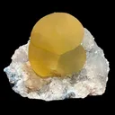 Botryoidal Yellow Fluorite Cluster on Quartz Matrix – Indian Mineral Specimen from Nashik - image 1
