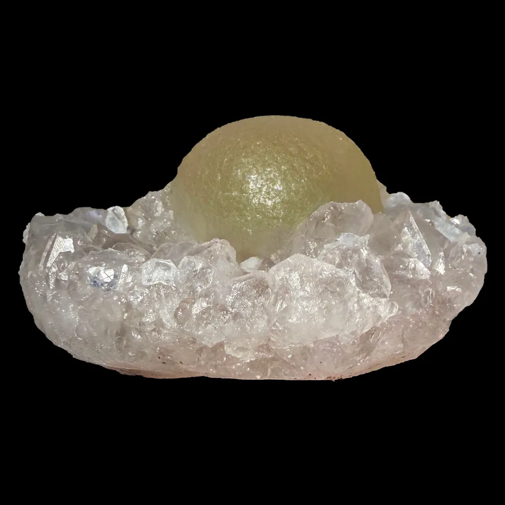 Botryoidal Yellow Fluorite on Amethyst Quartz Cluster – Natural Mineral Specimen from Madhya Pradesh - image 6