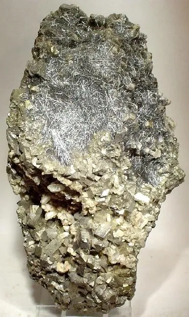 Boulangerite, Arsenopyrite, Pyrite, Quartz image