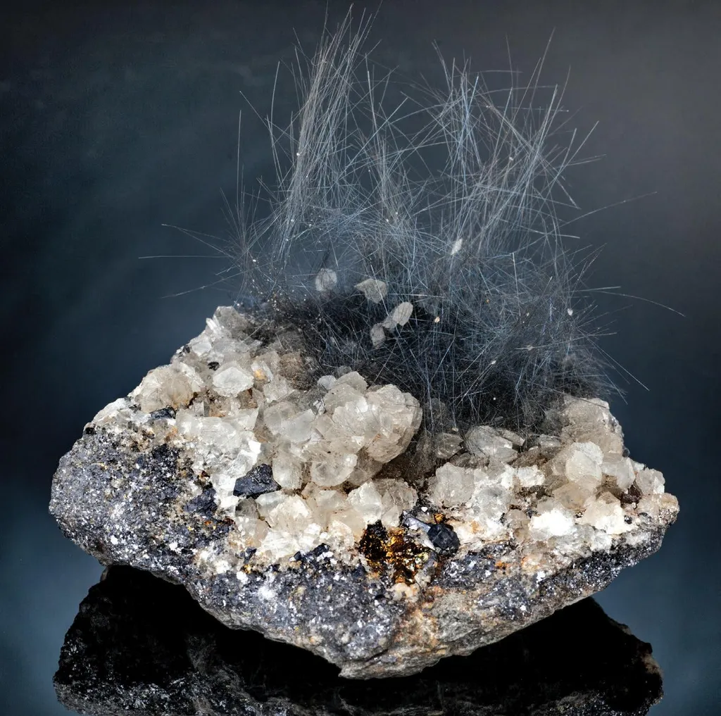 Boulangerite, Calcite - image 1