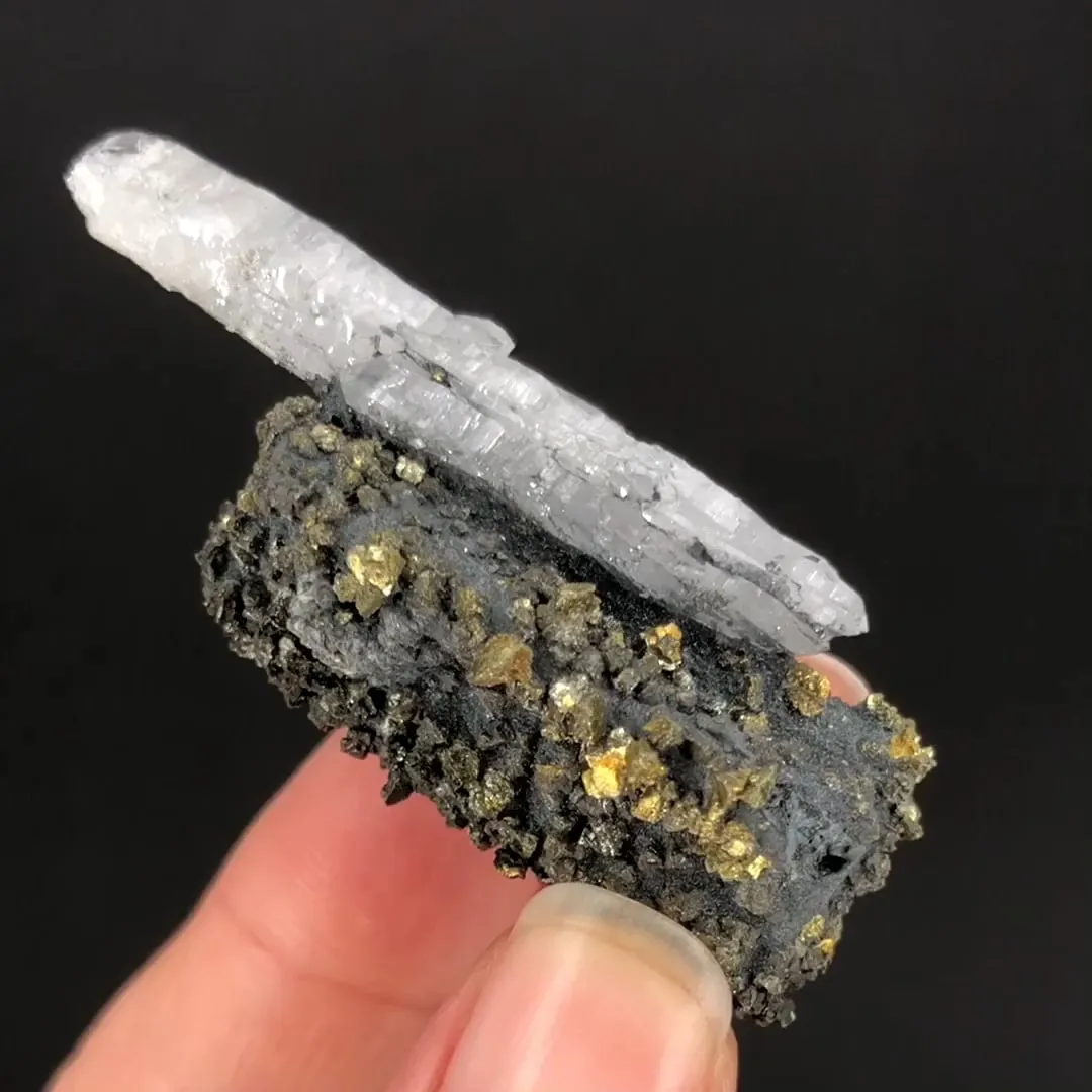Boulangerite ps. Bournonite, with Chalcopyrite and Quartz - image 2