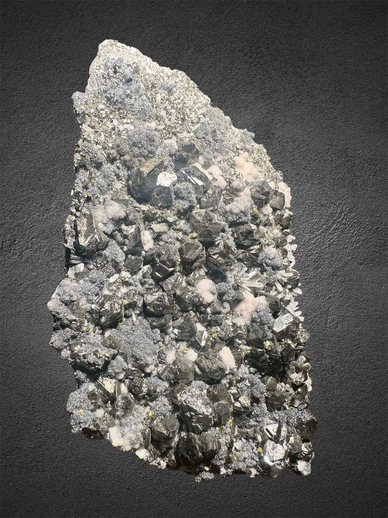 Boulangerite, Rhodochrosite, Arsenopyrite, Pyrite, Quartz & Sphalerite from Kosovo, Mitrovica District, Trepča complex, Trepča Stari Trg Mine - image 4