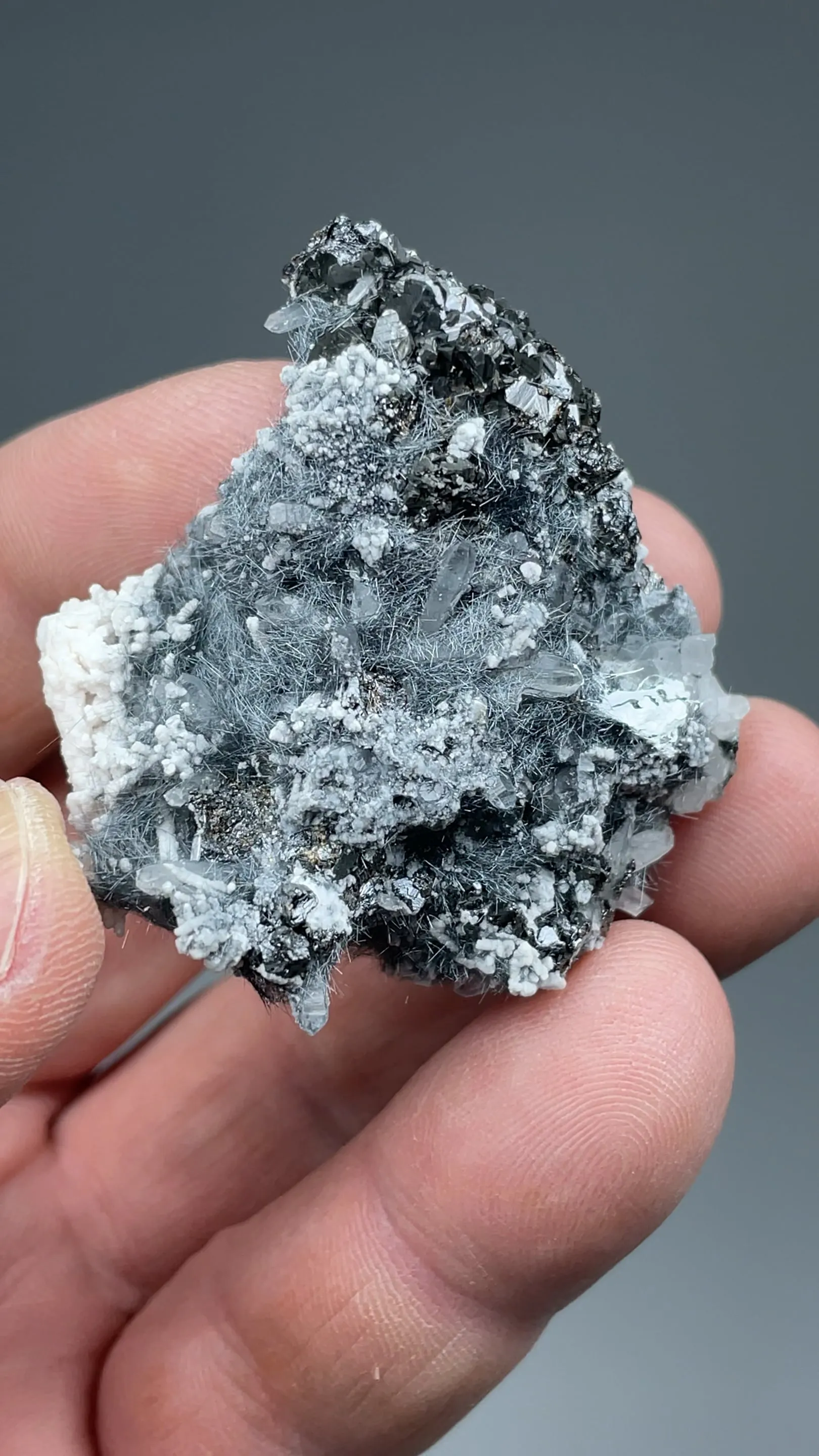 Boulangerite with Quartz, Sphalerite - image 2