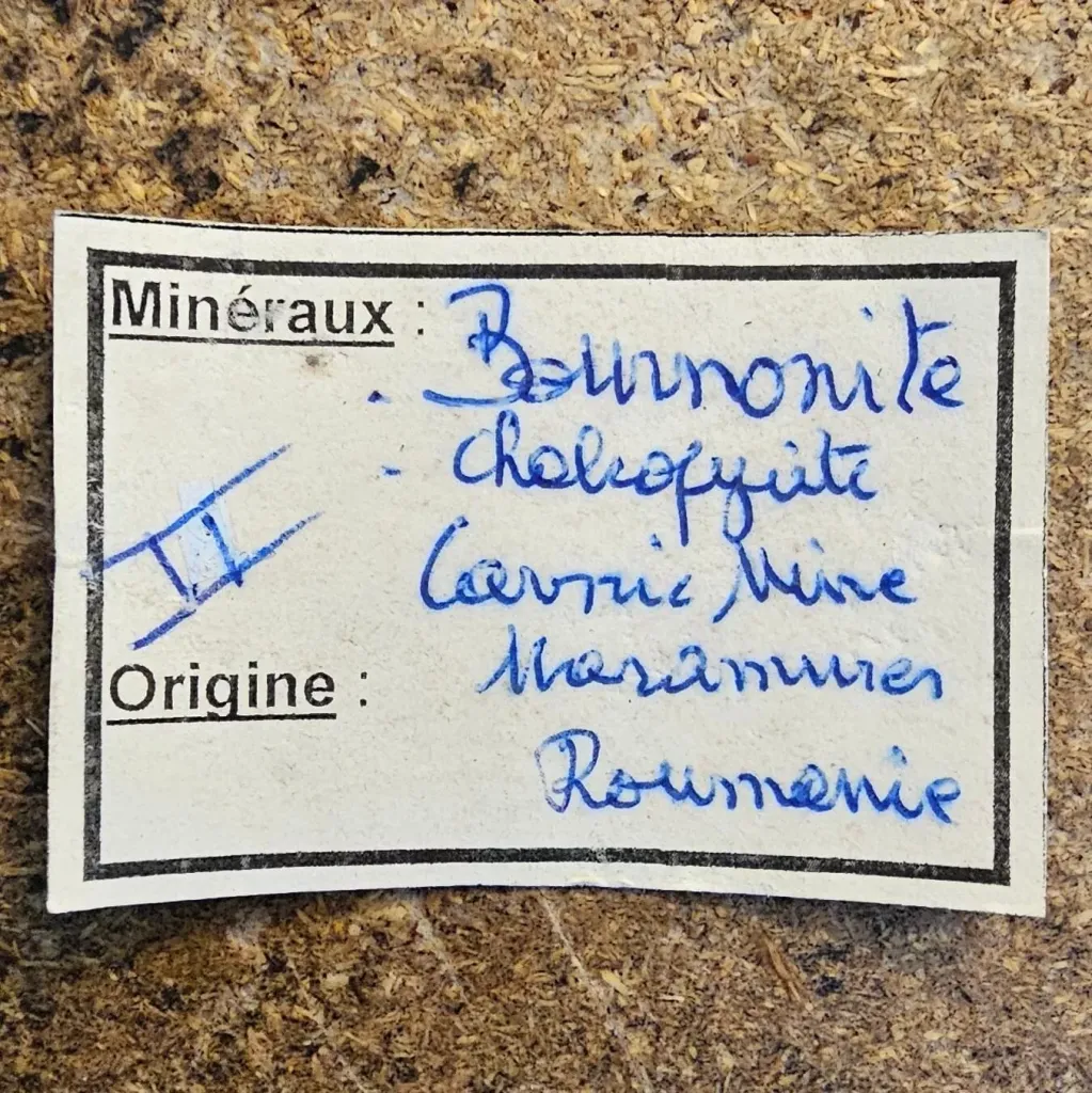 Bournonite & Chalcopyrite Calcite 107 grams - Cavnic Mine, Cavnic, Romania - image 7