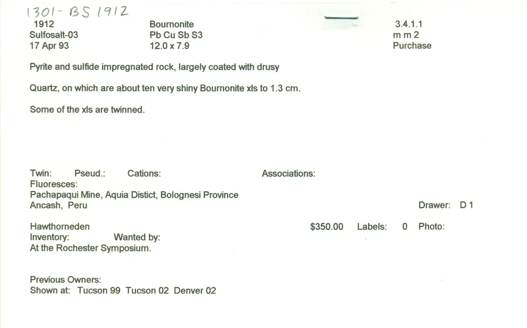 Bournonite on Quartz - image 6
