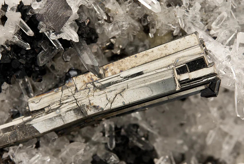 Bournonite on Quartz - image 2