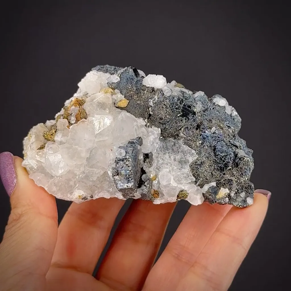 Bournonite (Twinned) with Chalcopyrite & Quartz image