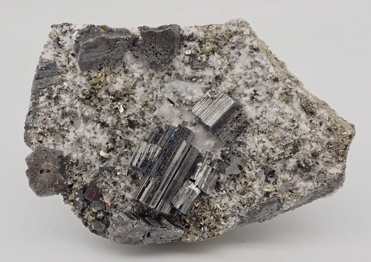 Bournonite with Calcite and Pyrite - image 2