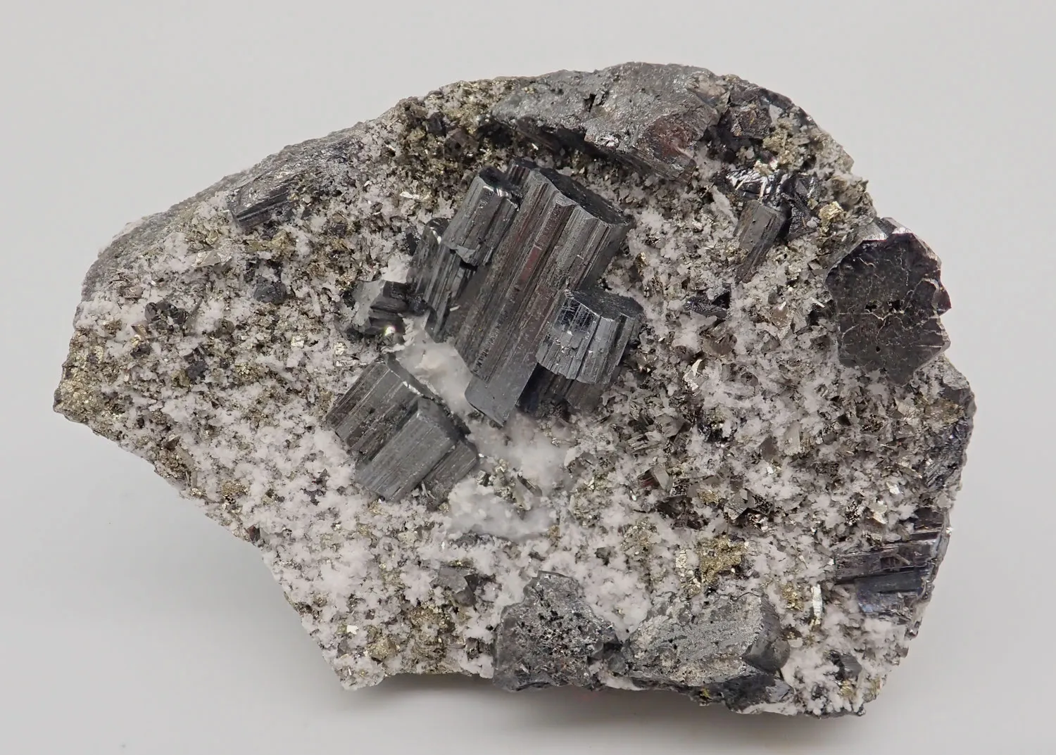 Bournonite with Calcite and Pyrite - image 1