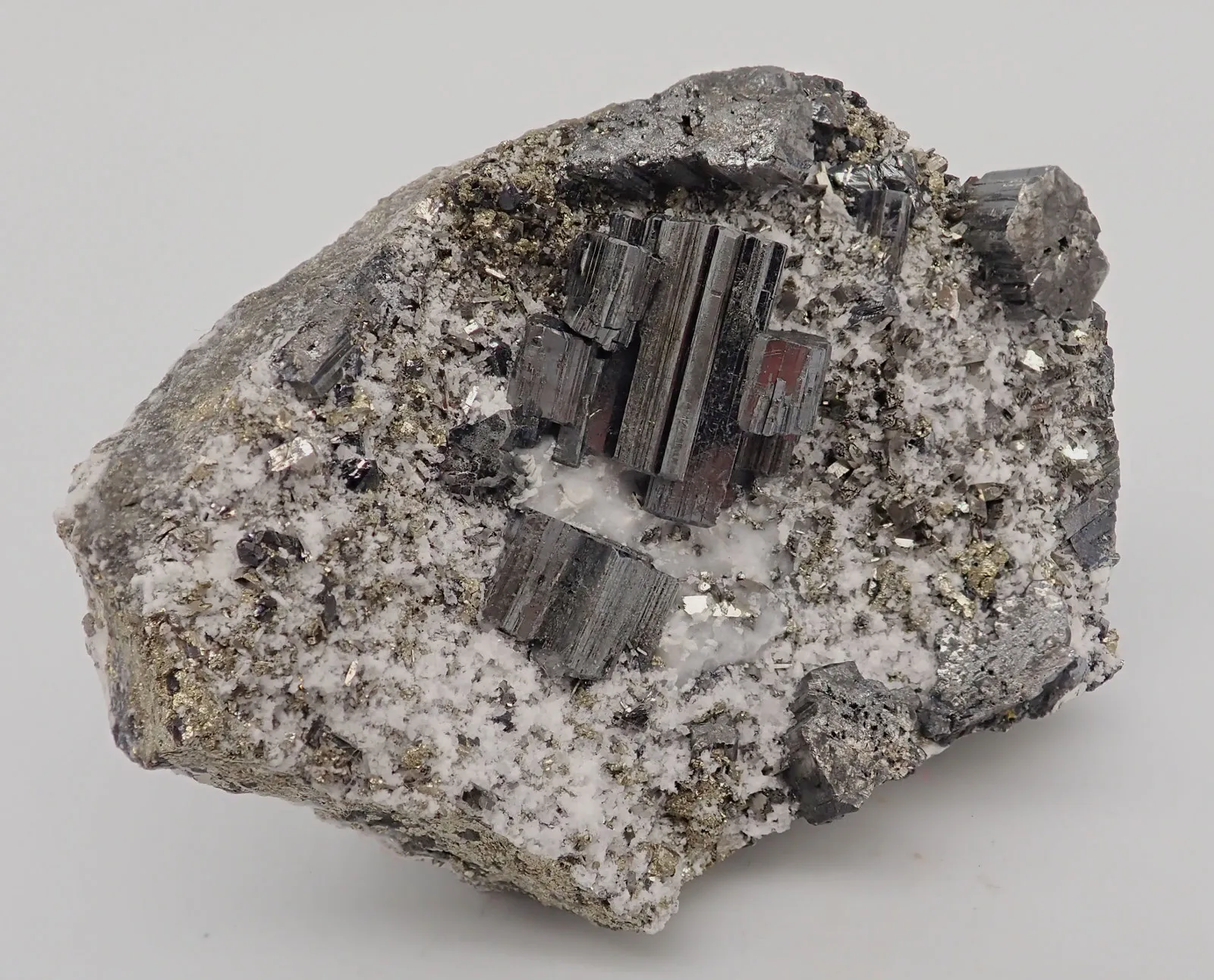 Bournonite with Calcite and Pyrite - image 4