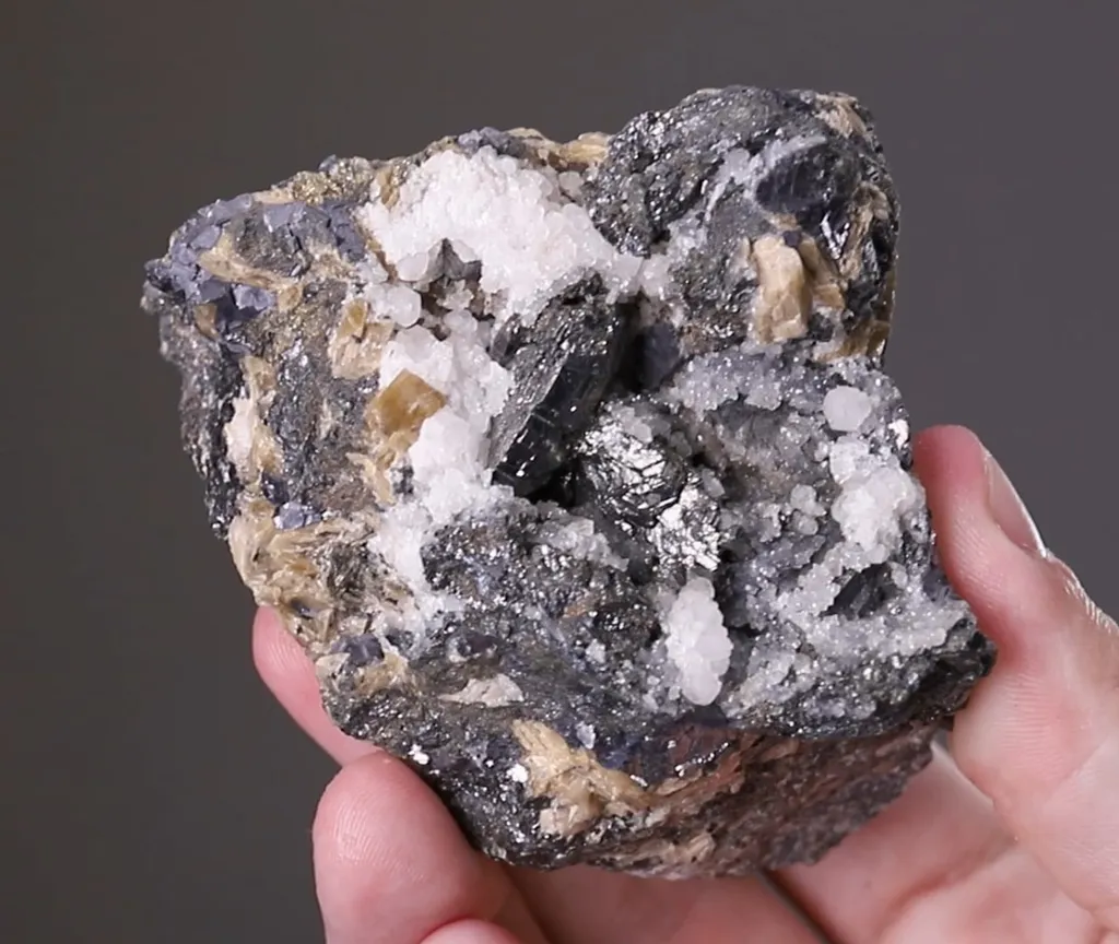 Bournonite with Galena Siderite and Quartz - image 2