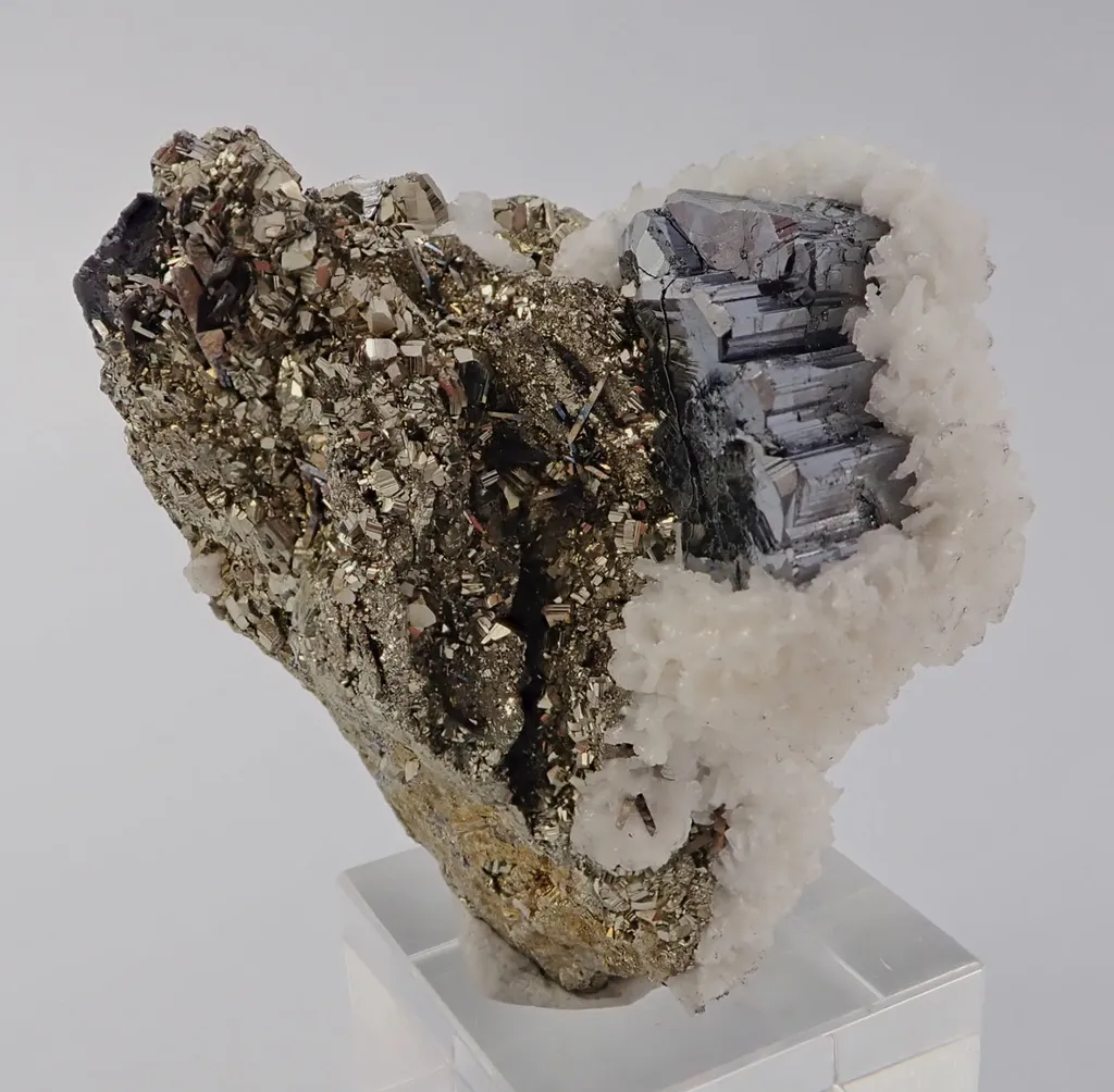 Bournonite with Pyrite and Calcite image