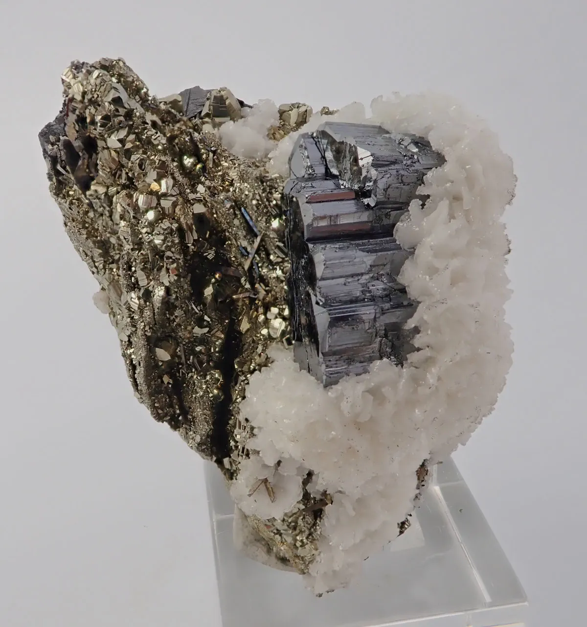Bournonite with Pyrite and Calcite - image 4