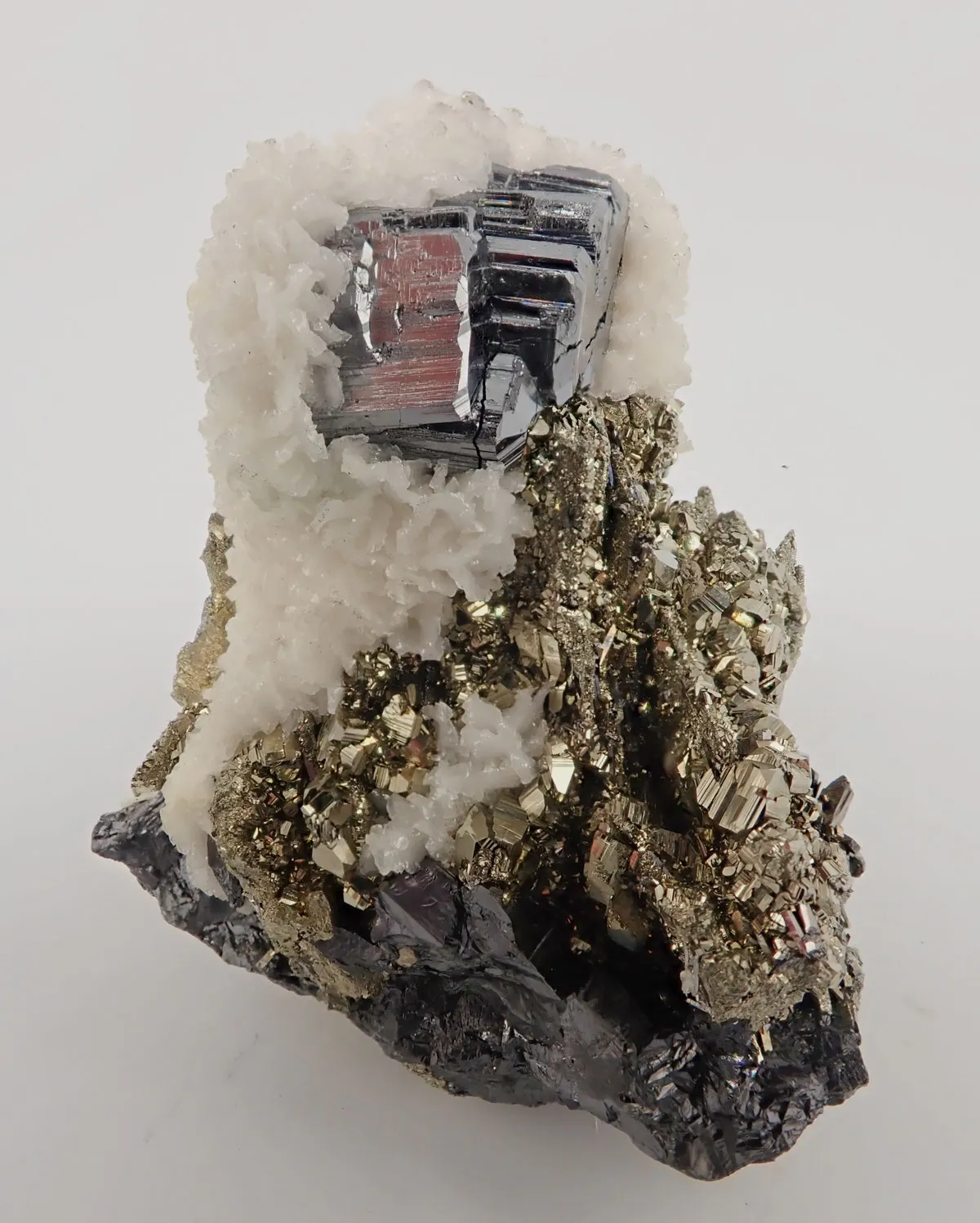 Bournonite with Pyrite and Calcite - image 2