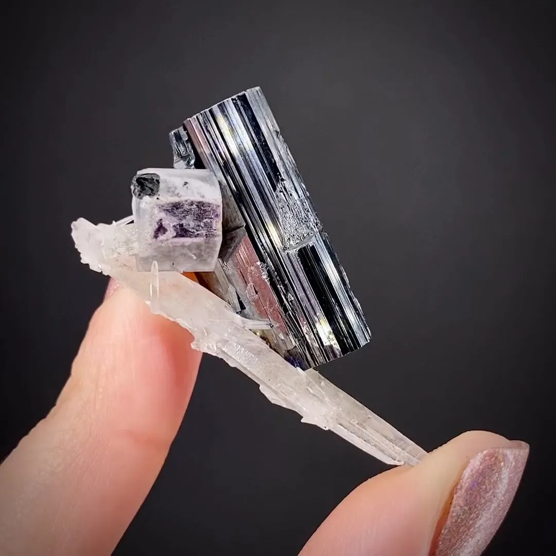 Bournonite with Quartz and Fluorite - image 2