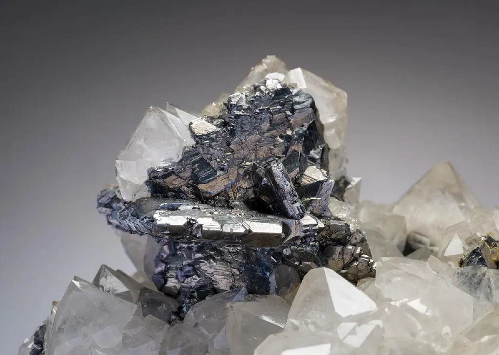Bournonite with Quartz and Pyrite image