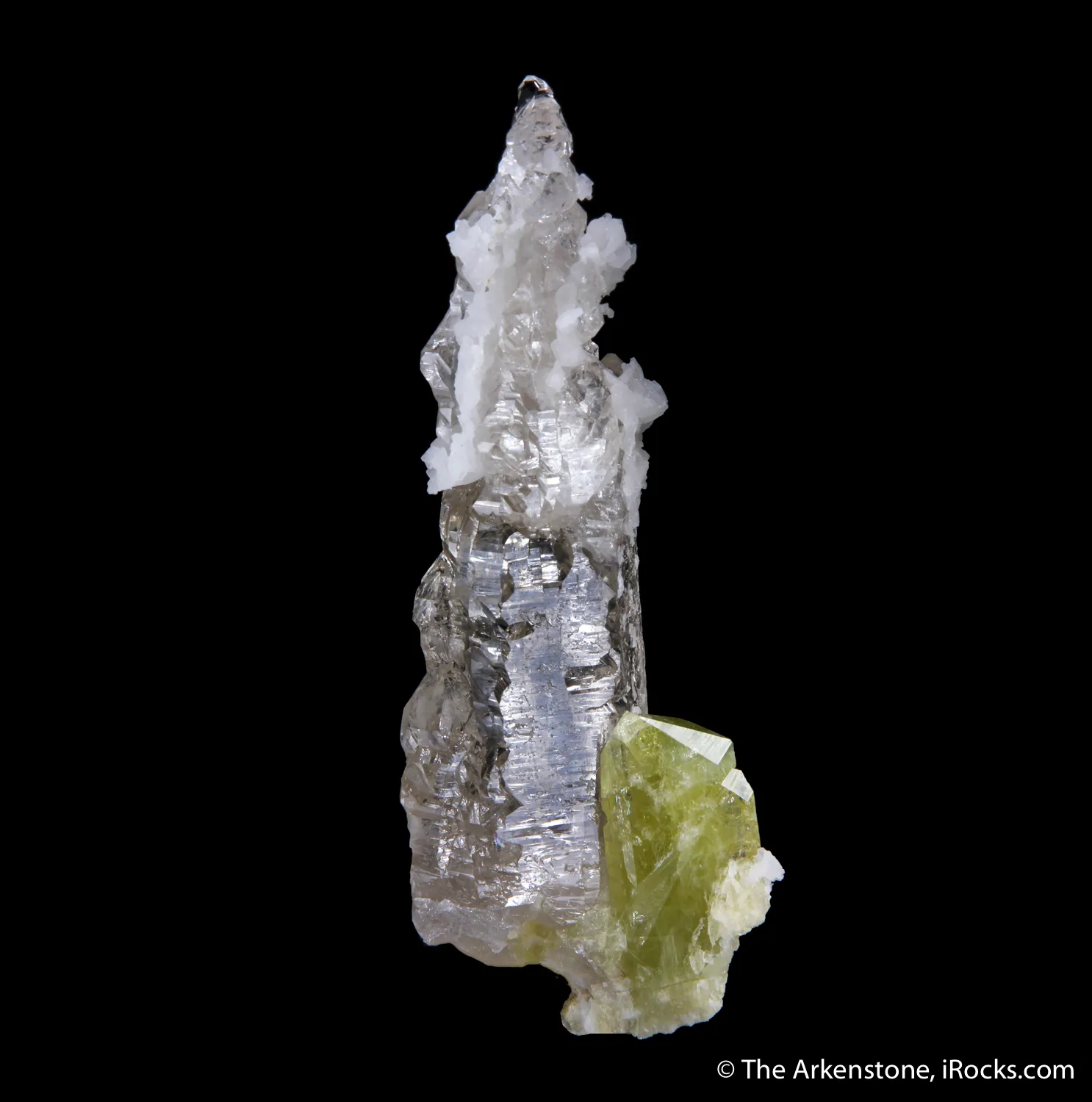 Brazilianite on Quartz with Albite (illustrated) - image 1