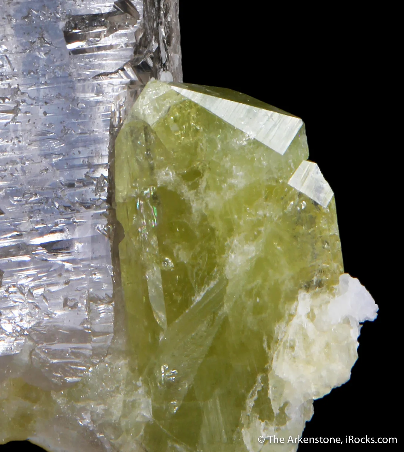 Brazilianite on Quartz with Albite (illustrated) - image 2