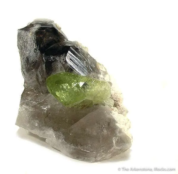 Brazilianite on Smoky Quartz image