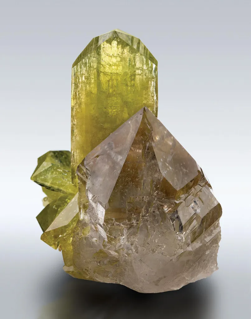 Brazilianite on Smoky Quartz image
