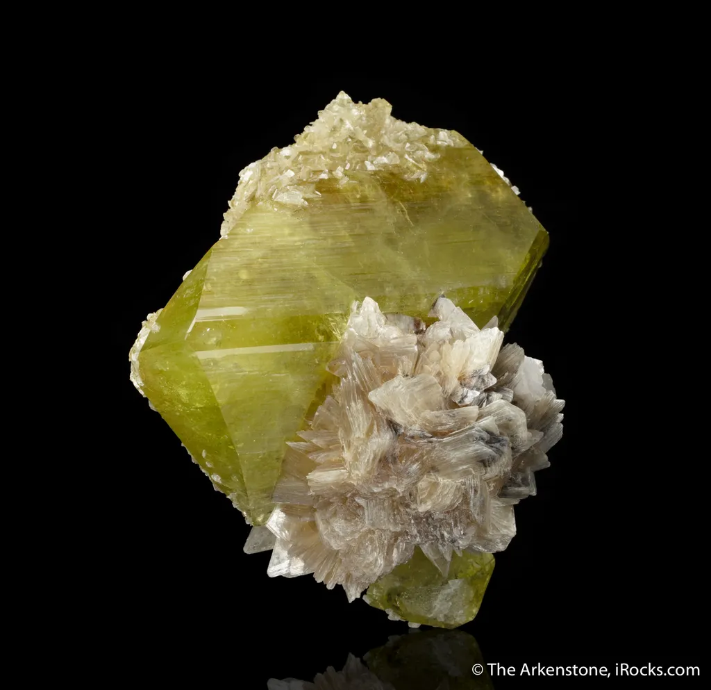 Brazilianite (type locality circa 1940s) on Muscovite - image 3