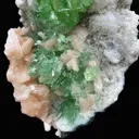 Bright Green Apophyllite Cluster with Stilbite, Natural Mineral Specimen - image 6