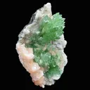 Bright Green Apophyllite Cluster with Stilbite, Natural Mineral Specimen - image 2