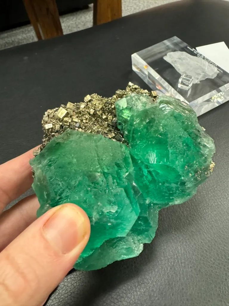 Bright Green Fluorite and Pyrite - image 2