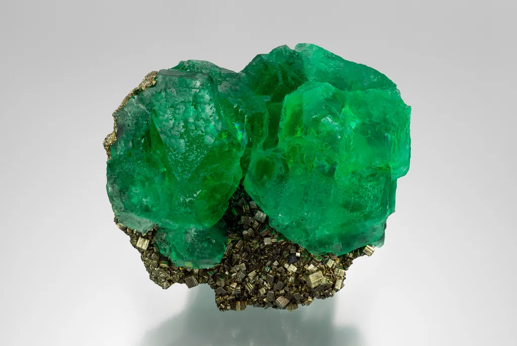 Bright Green Fluorite and Pyrite image