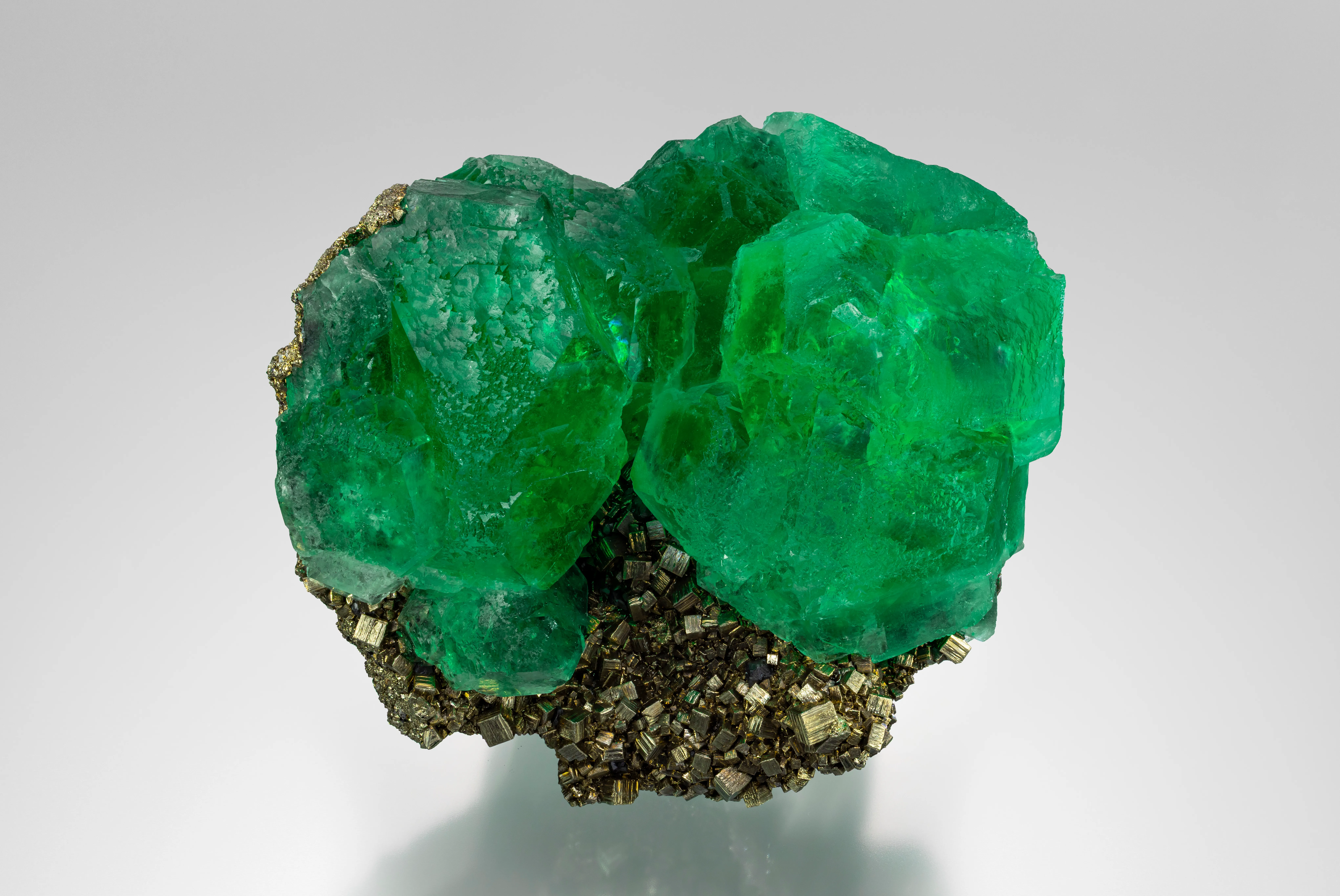 Bright Green Fluorite and Pyrite - image 1