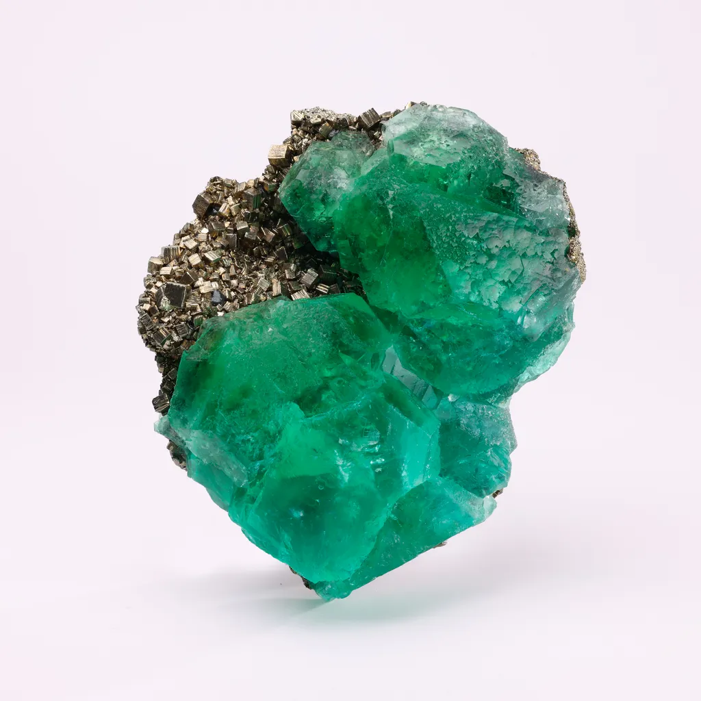 Bright Green Fluorite and Pyrite image