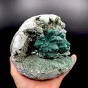 Brilliant Huge Marshy Green Apophyllite Flower with Celadonite & Chalcedony | Raw Indian Zeolite Mineral Specimen from Jalgaon DK131 - image 6