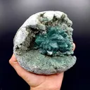 Brilliant Huge Marshy Green Apophyllite Flower with Celadonite & Chalcedony | Raw Indian Zeolite Mineral Specimen from Jalgaon DK131 - image 5