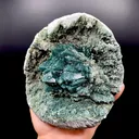 Brilliant Huge Marshy Green Apophyllite Flower with Celadonite & Chalcedony | Raw Indian Zeolite Mineral Specimen from Jalgaon DK131 - image 2