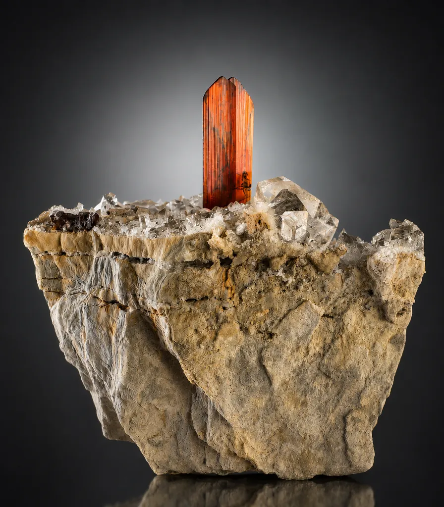 Brookite from Pakistan, Balochistan, Kharan District, Ras Koh Mountains, Zard Mountain, Ghad Mine image