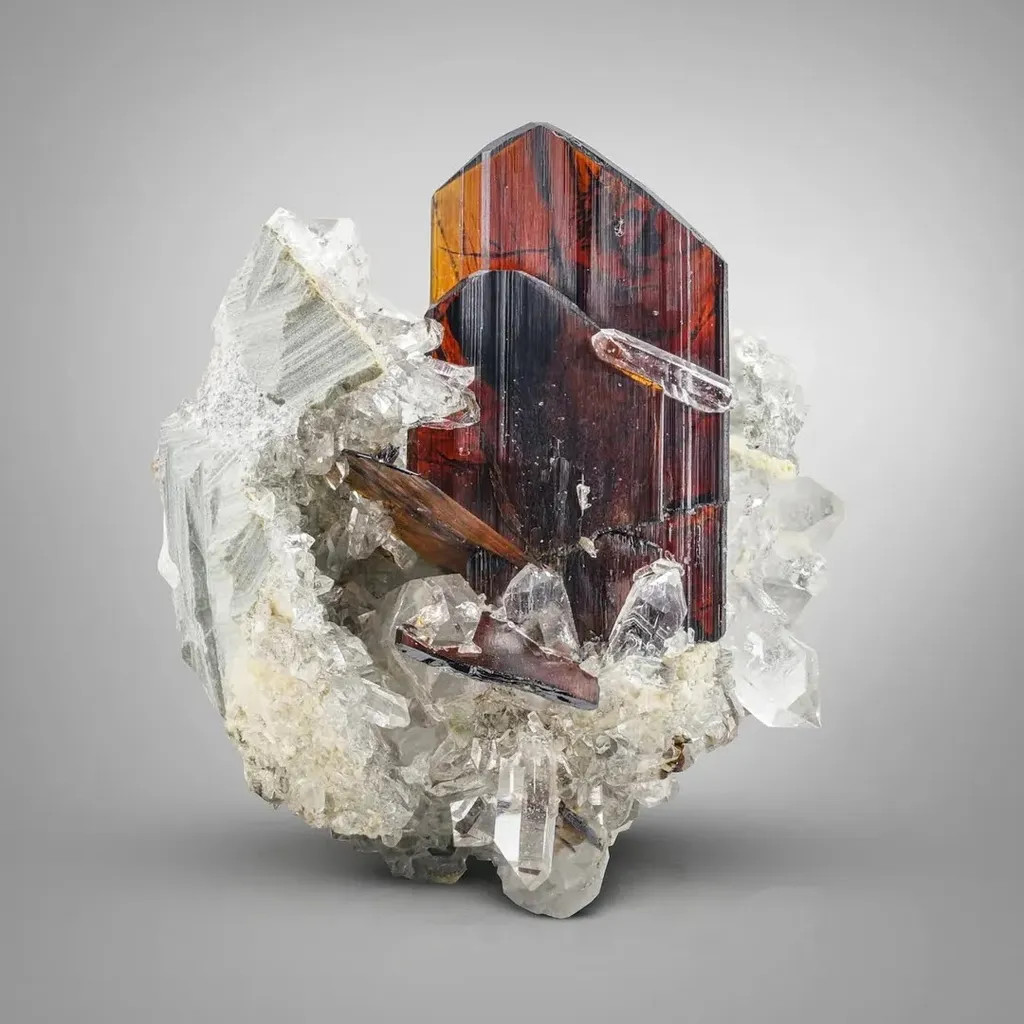 Brookite on Quartz image