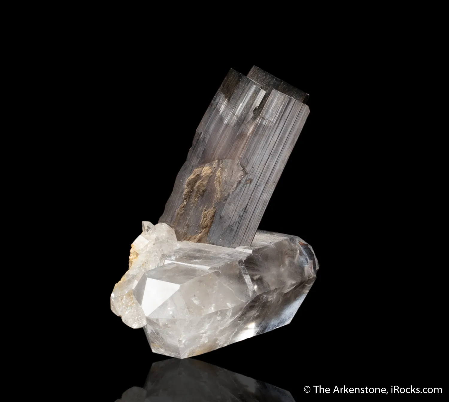 Brookite on Quartz with Rutile inclusions - image 3
