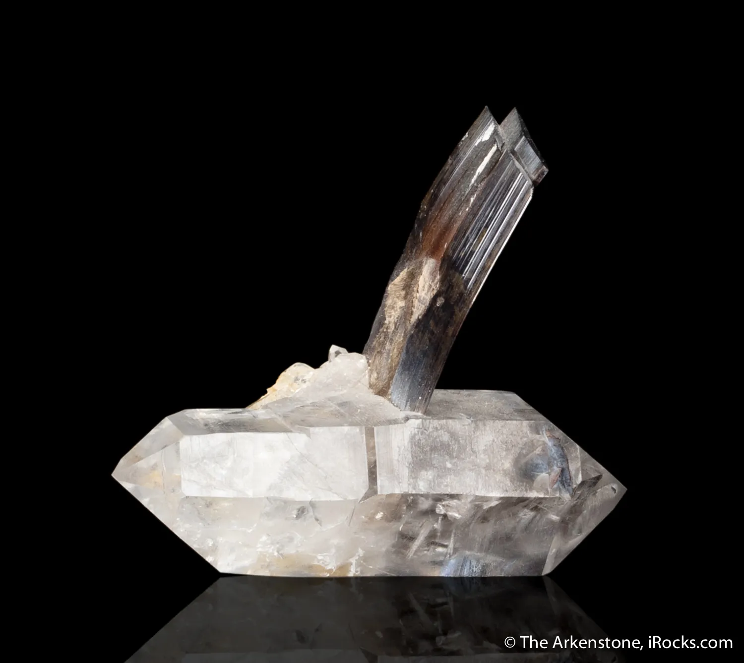 Brookite on Quartz with Rutile inclusions - image 2