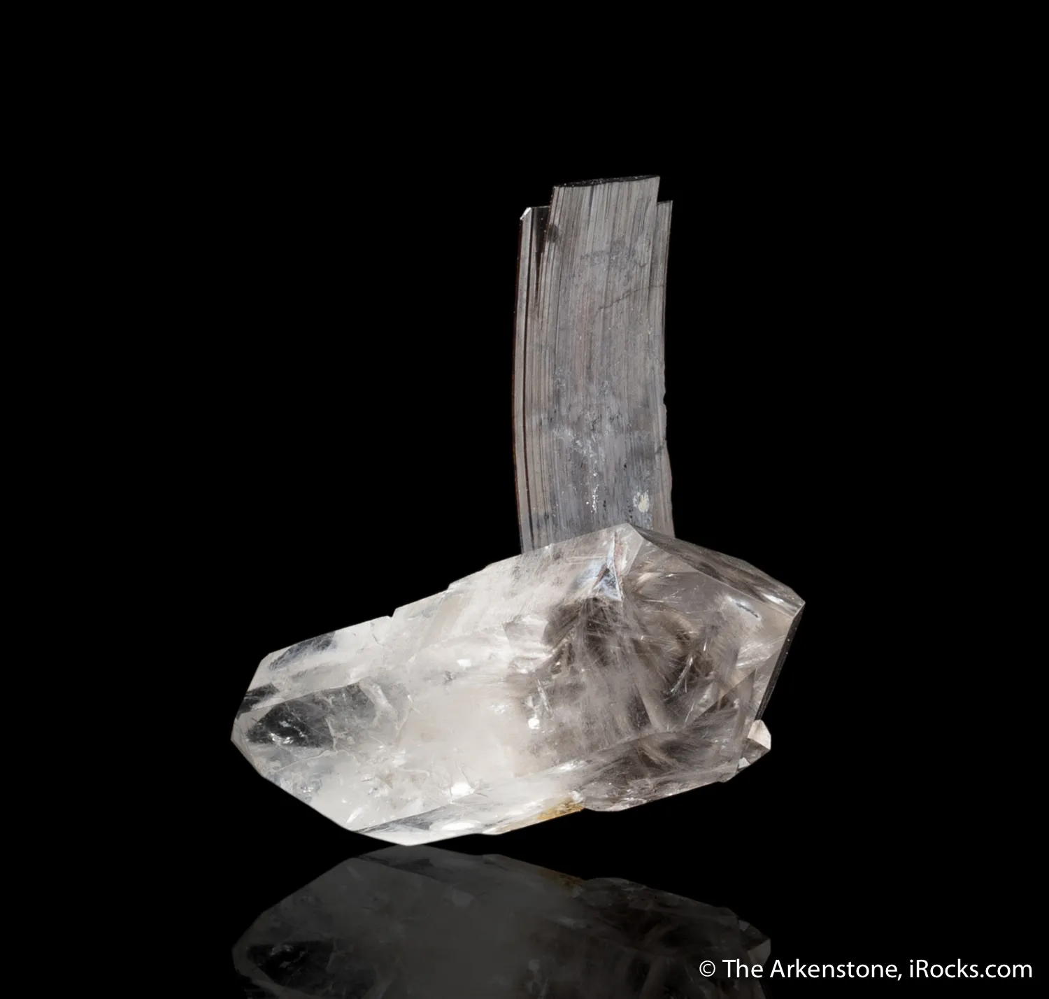 Brookite on Quartz with Rutile inclusions - image 1