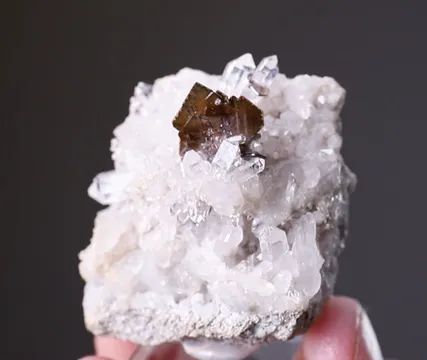 Brookite with Quartz