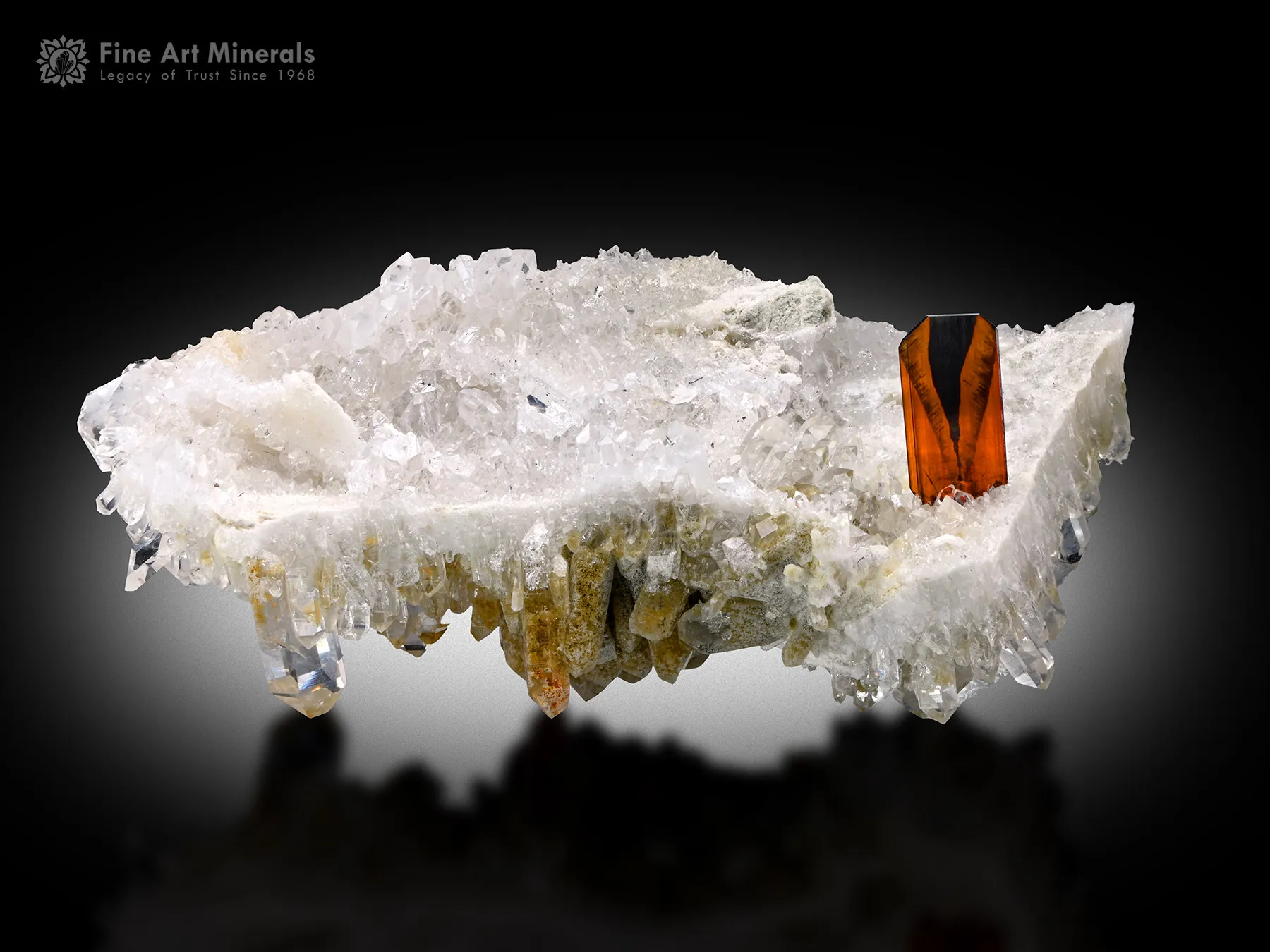 Brookite with Quartz on Matrix - image 1