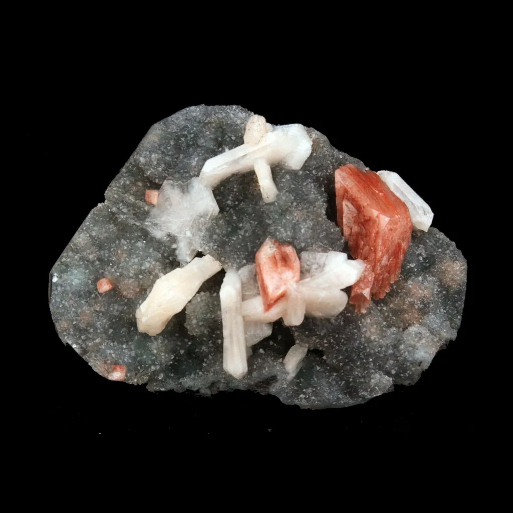 Brown Heulandite Crystals With Stilbite on MM Quartz Natural Minerals Specimen image