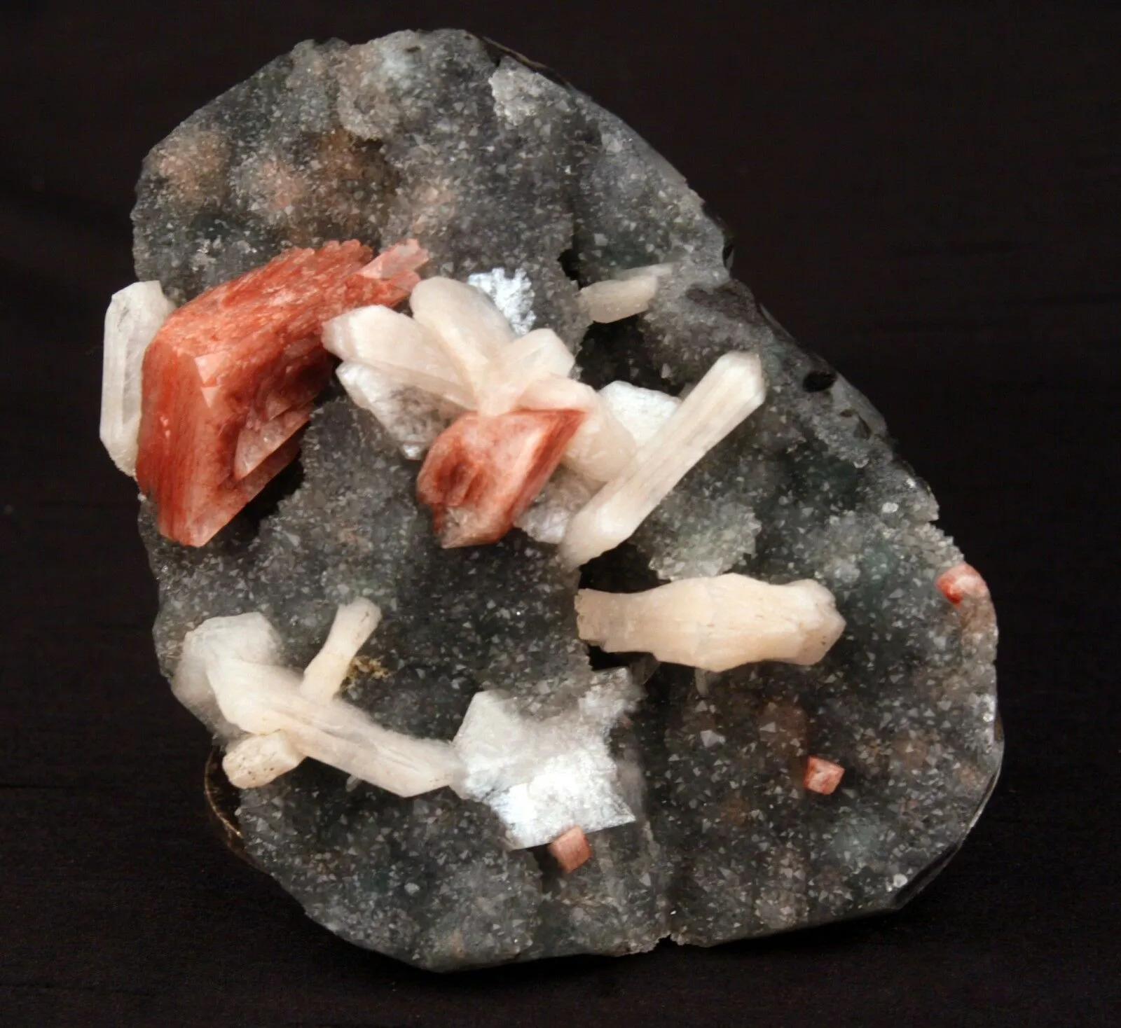 Brown Heulandite Crystals With Stilbite on MM Quartz Natural Minerals Specimen - image 2