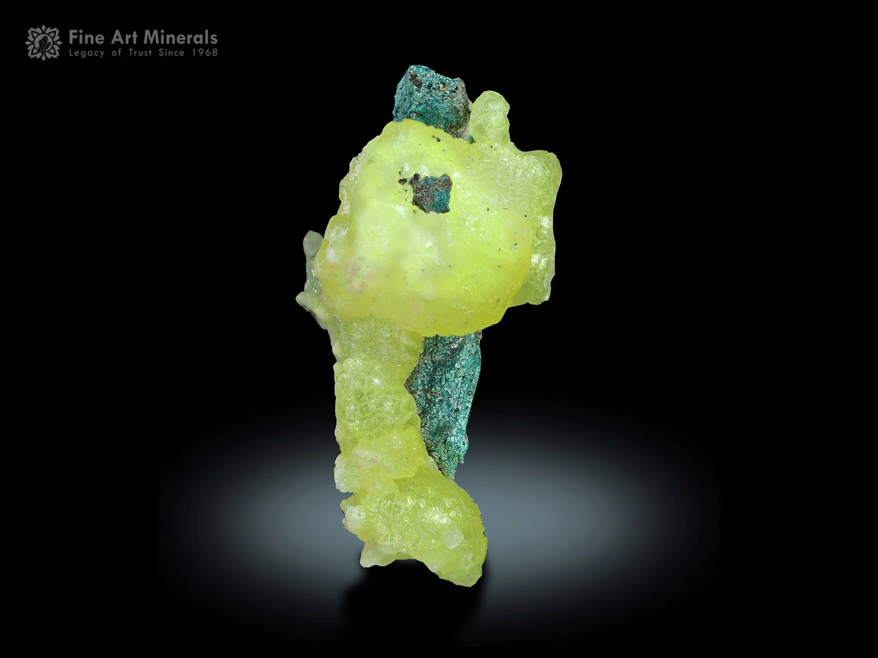 Brucite on Malachite from Baluchistan Pakistan - image 1