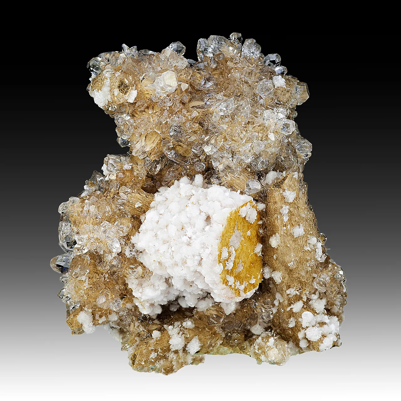 Bultfonteinite with Hydroxylapophyllite, Calcite - image 1