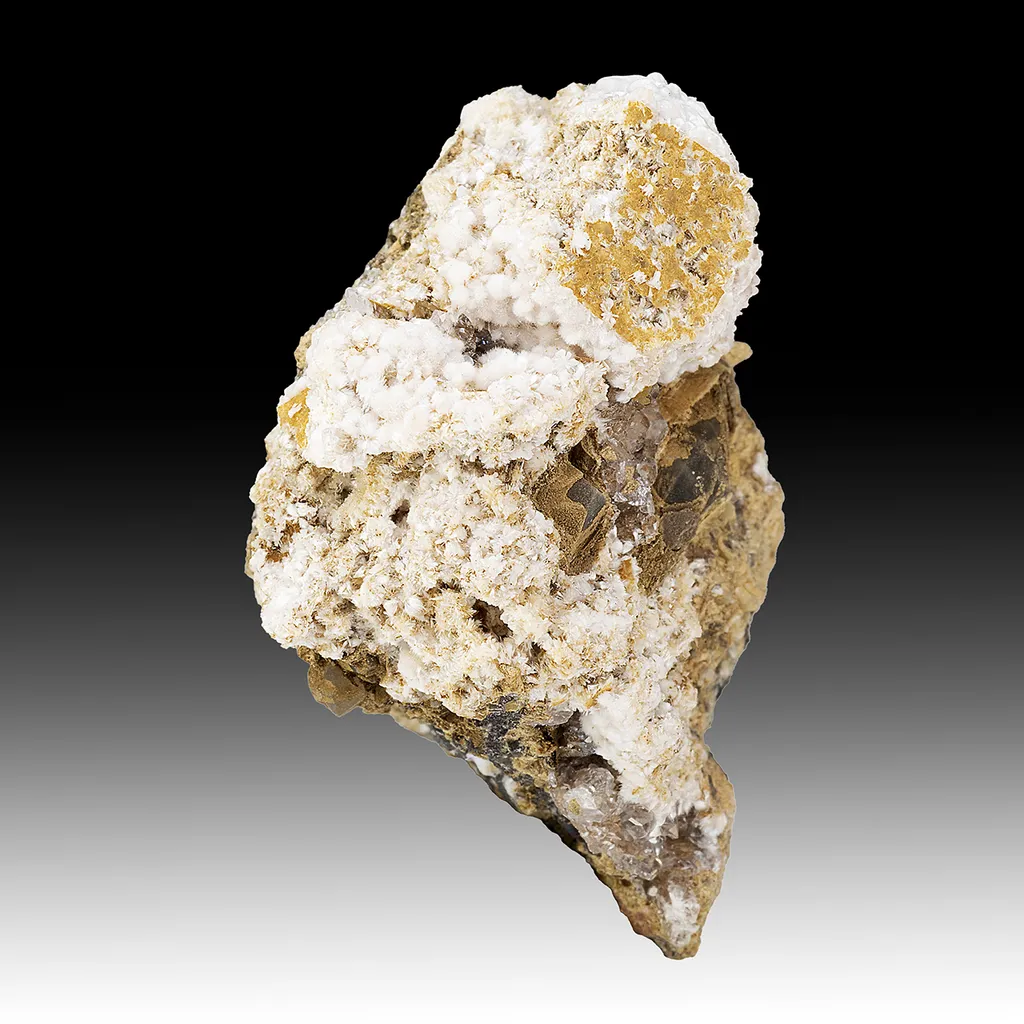 Bultfonteinite with Hydroxylapophyllite, Calcite image