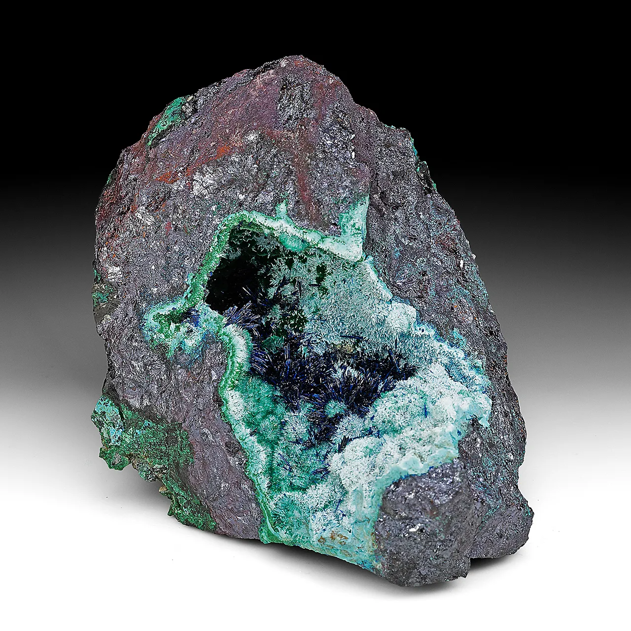 Buttgenbachite with Chrysocolla, Brochantite, Cuprite, Malachite - image 1